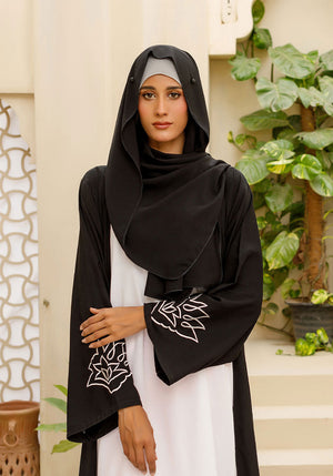 Hijabi.Pk - Double-Layer Abaya with White Malai Inner