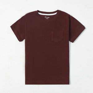 Maroon Kids Pocket Tee