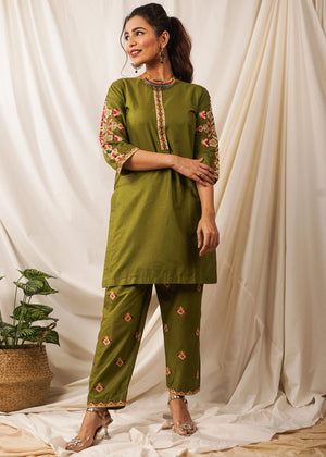 Pret Diaries - Green Embroidered 2 pc - 54256