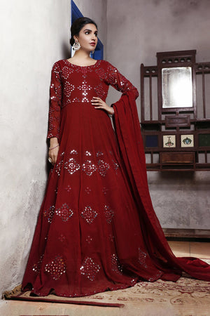 Mirror Embroidered Long Net Maxi | SIRA | M202060