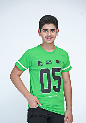 GREEN GRAPHIC T SHIRT