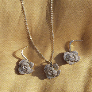 Pastels - Rose Necklace and Earrings set - Luxury - 013