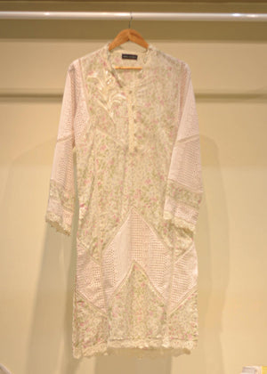 Kiran Faheem - Powder pink chicken and lawn shirt (1pcs)