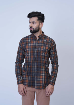 Brown Checkered Shirt