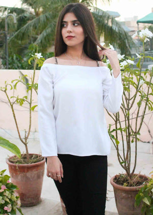 White Offshoulder Tunic