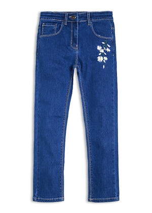 Hummingbirds - Daisy Embroidered Jeans