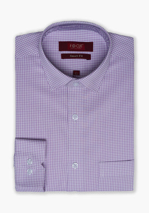 LIGHT PURPLE CHECK DRESS SHIRT