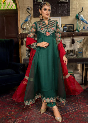 Embroidered Organza Suit-2503