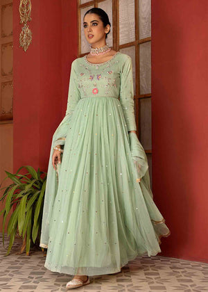 Green Birds Gown FNG176