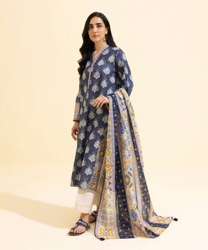 Printed Zari Lawn Dupatta