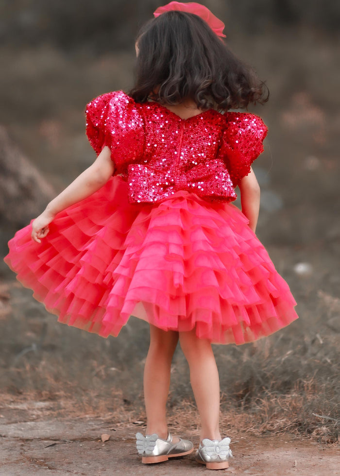 Shocking pink sparkle dress