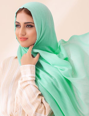 Turkish Slubs Lawn Hijab- Mint