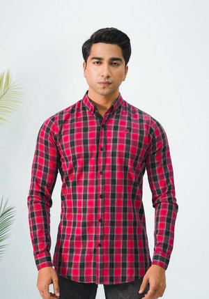 Red Checkered Casual Shirt