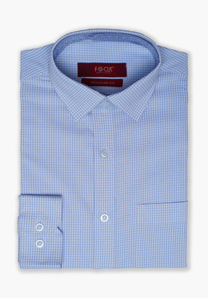 SKY BLUE CHECK DRESS SHIRT