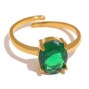 Green  Luxury Cubic Zirconia Ring