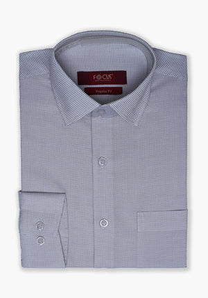 SKY WHITE CHECK DRESS SHIRT