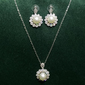 Pastels - Pearl Earrings and Necklace set - Luxury - 011