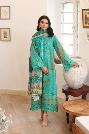 3-PC UNSTITCHED EMBROIDERED KHADDAR SUIT WITH PRINTED WOOL SHAWL CCW3-03