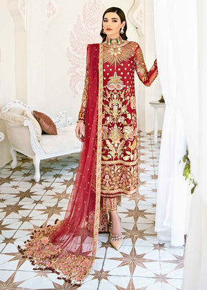 Gulaal - Rouge Embroidered Net 3-Piece Suit WS-06