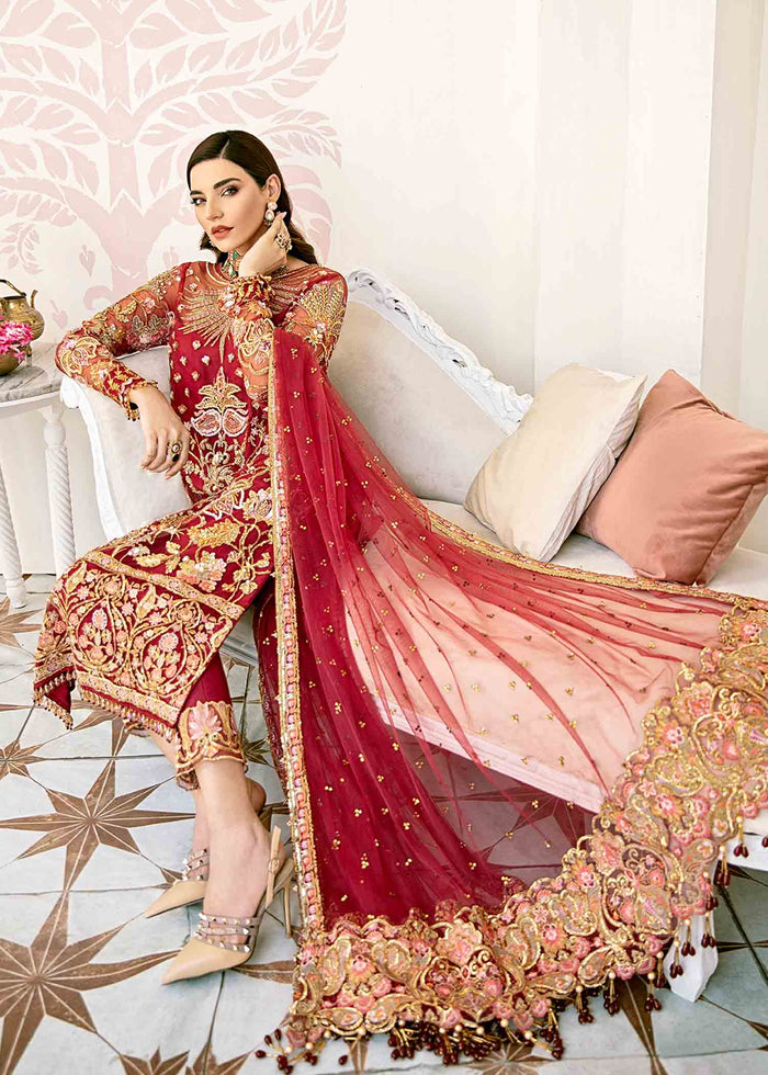 Gulaal - Rouge Embroidered Net 3-Piece Suit WS-06