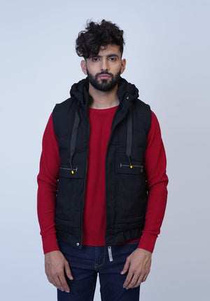 Sleeveless Hooded Jacket