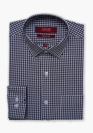 BLACK WHITE CHECK DRESS SHIRT