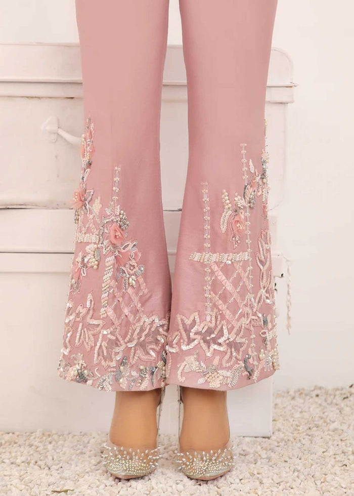 Lilac Embroidered  3D Embellished Trousers  Henna Mehndi
