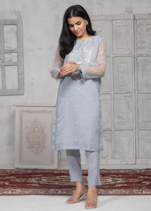 Shahzeb Saeed - Light Grey Embroidered Festive Women’s 2-PC Suit (GFSU-2207)