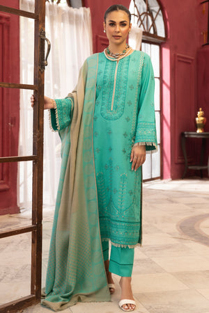 Noura N-17 : Unstitched Embroidered Zari Khaddar 3PC