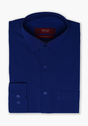 ROYAL BLUE CHECK DRESS SHIRT