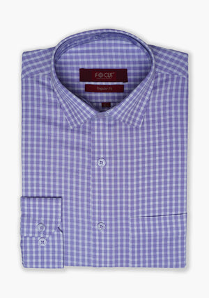 PURPLE CHECK DRESS SHIRT