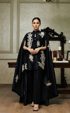 Embroidered Cape With Trouser - 8725