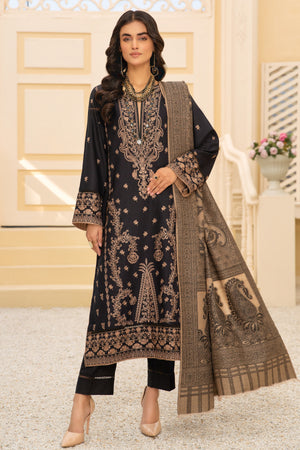 Shafaq SQ-26 : Unstitched Luxury Embroidered Dhanak 3PC