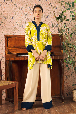 2-Pc Raw-Silk Printed Shirt with Trouser CPM-3-227