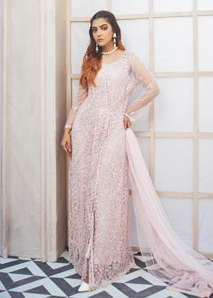 Dureshahwar Atelier - Powder Pink Net Gown