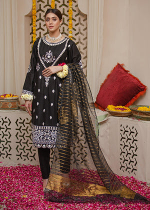 Agha Jaan - 3PC COTTON STITCHED SUIT - RO-3