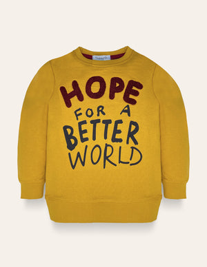 Mustard HOPE Embroidered Sweatshirt