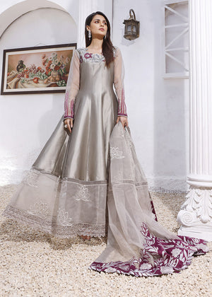 Wahaj M khan - Purple Magenta Silk Gown