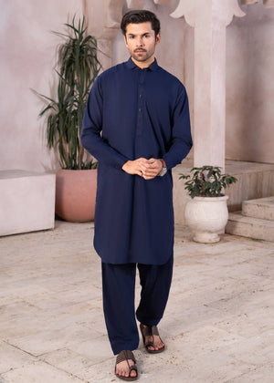 Royal Blue Shalwar Kameez-Collar 006