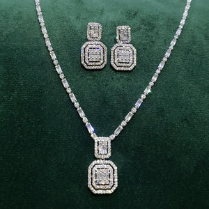 Pastels - Diamond cut style Necklace & Earrings set - Luxury - 001
