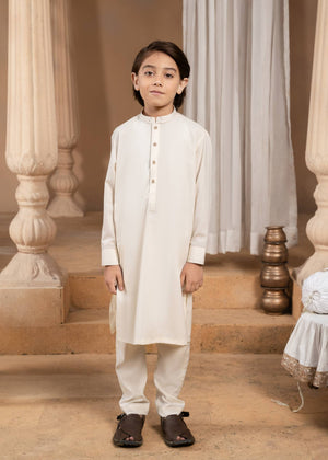 Off White cream- Handcrafted Kurta Trouser -Boys