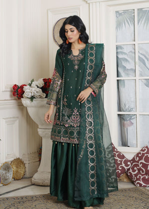 GRACEFUL GREEN - 3 PIECE CHIFFON