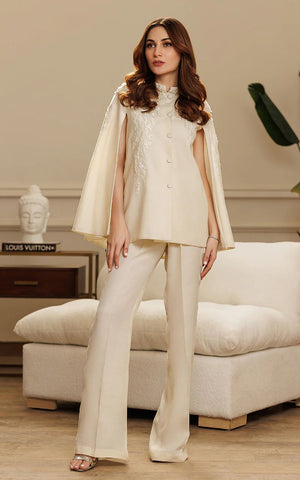 Front Open Cape With Trouser - 8752