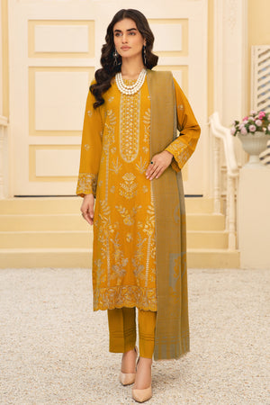 Shafaq SQ-27 : Unstitched Luxury Embroidered Dhanak 3PC