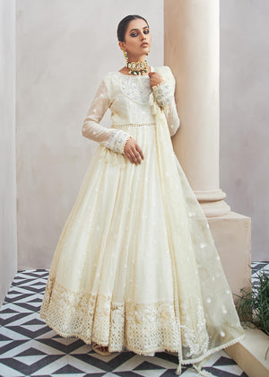 Dureshahwar Atelier - White Flared Gown