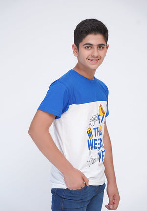 BLUE WHITE T SHIRT