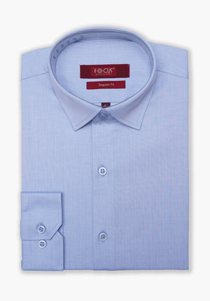 LIGHT BLUE TEXTURE DRESS SHIRT