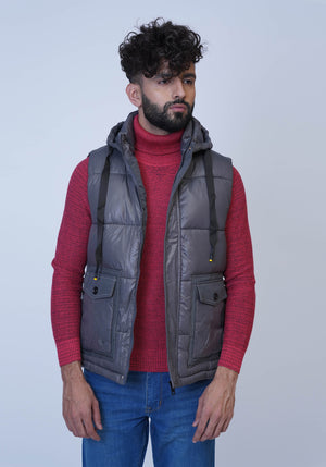 Gray Sleeveless Puffer