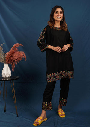 Pret Diaries - Black Embroidered 2 pc - 54481