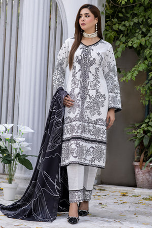 Screen Printed Cotton Lawn Suit- 7002